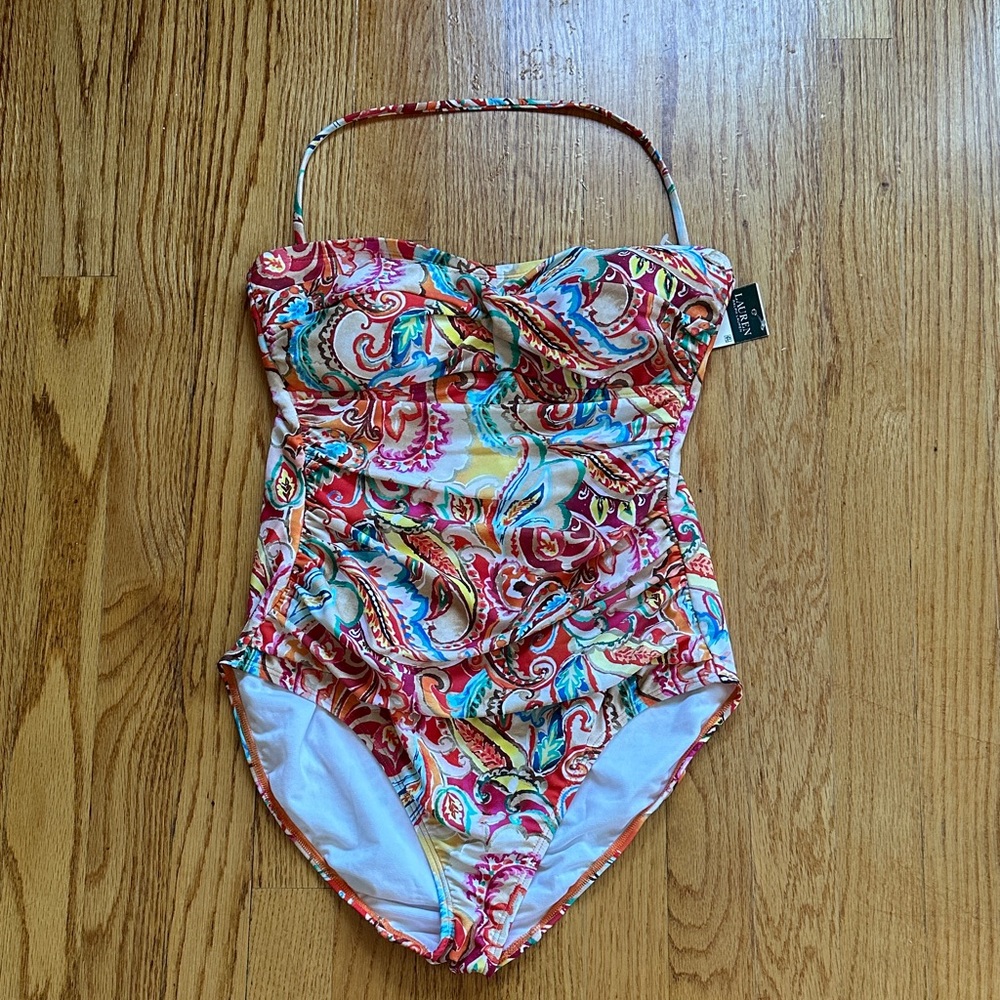 Polo Ralph Lauren Multicolor Paisley One Piece Swimsuit